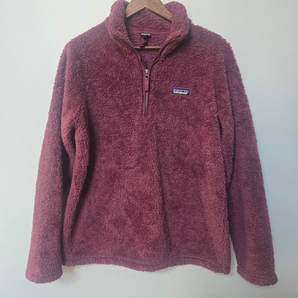 Patagonia Los Gatos 1/4 Zip Fleece Pullover Burgundy Purple Womens L 25235